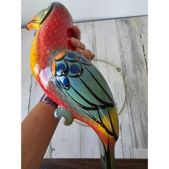 Vintage toucan ceramic Mexico hanging bird parrot decor tropical life-size lifel - Picture 13 of 13